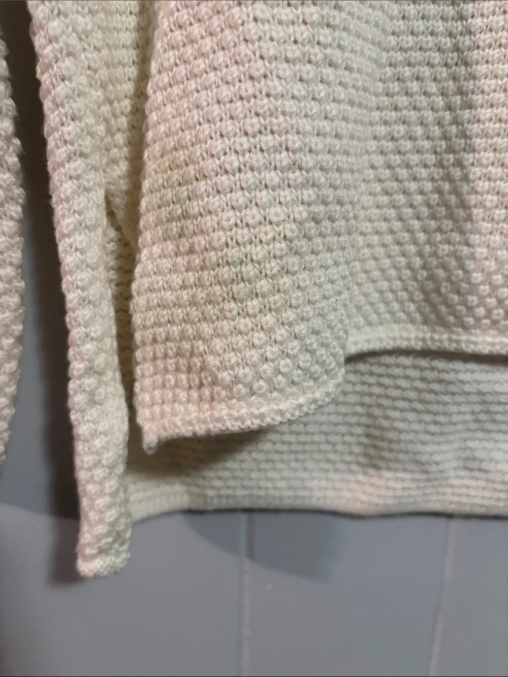 Button-Front Waffle Knit Women's Sweater